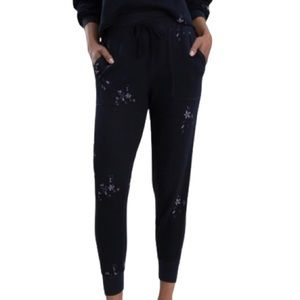Splendid Navy Embroidered Love Me Jogger